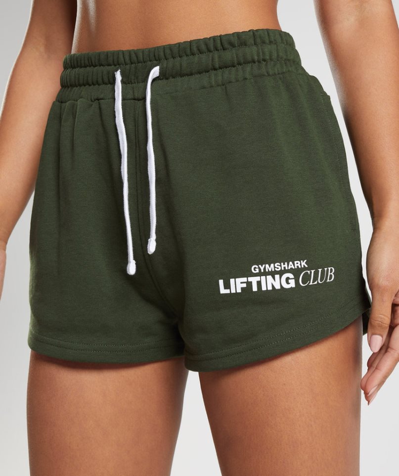 Women's Gymshark Social Club Shorts Olive | CA 78D1A5